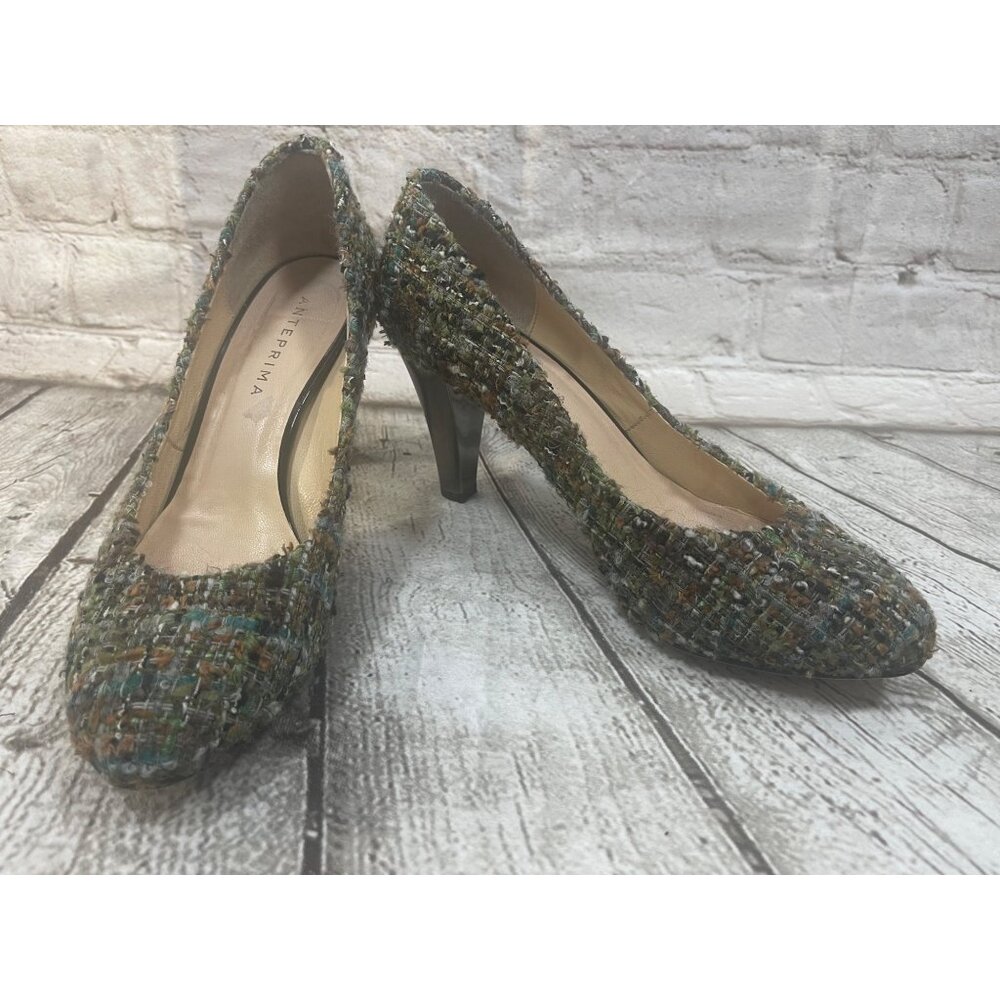 Anteprima Multicolor Tweed High Heel Pumps Sz 6 US 36.5 EU Made in Japan